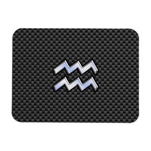Aquarius Zodiac Sign Carbon Fibre Style Magnet