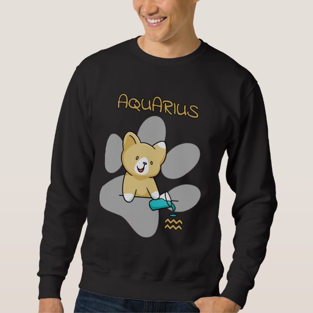 Aquarius Zodiac Sign Cat Astrology  Kitten Cats Sweatshirt (Front)