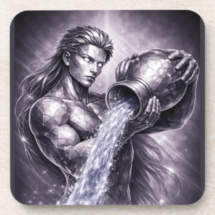aquarius zodiac sign coaster