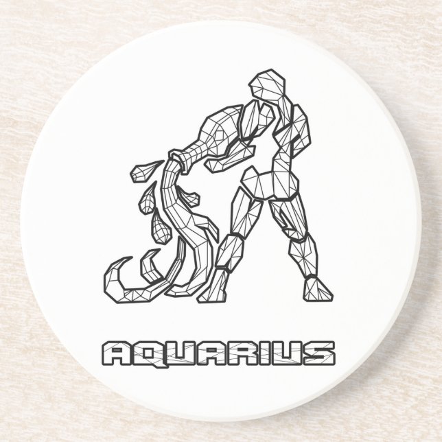 Aquarius Zodiac Sign Coaster (Front)