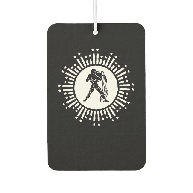 Aquarius Zodiac Sign Cosmic Starburst Design Car Air Freshener (Front)
