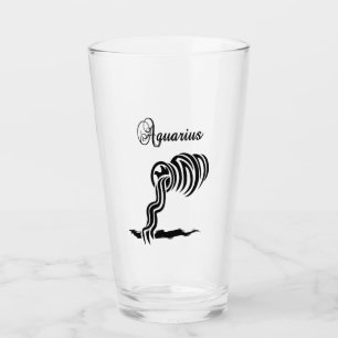 Aquarius Zodiac Sign Glass