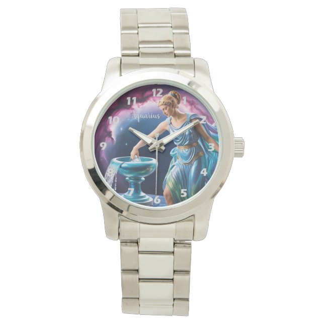 Aquarius Zodiac Sign | Greek Goddess Ladies Watch (Front)