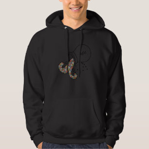 Aquarius Zodiac Sign Horoscope Astrology Cute Flor Hoodie
