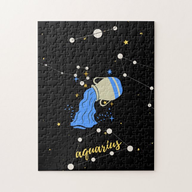 Aquarius Zodiac Sign in Space Jigsaw Puzzle (Vertical)