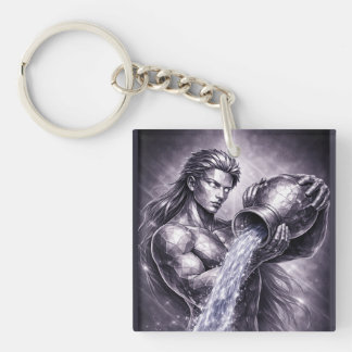 aquarius zodiac sign key ring