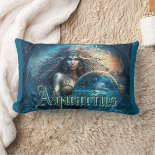 Aquarius Zodiac Sign Lumbar Cushion