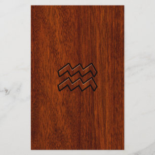 Aquarius Zodiac Sign Mahogany Style Flyer