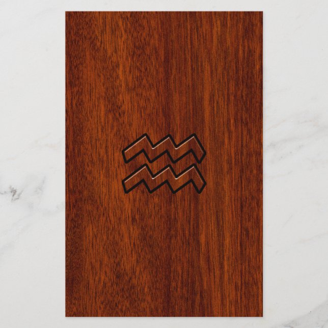 Aquarius Zodiac Sign Mahogany Style Flyer (Front)