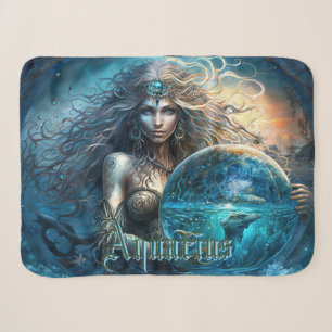 Aquarius Zodiac Sign Sherpa Blanket