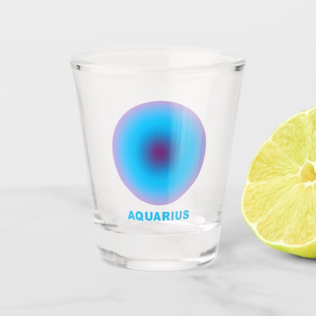 Aquarius Zodiac Sign  Shot Glass (Front)