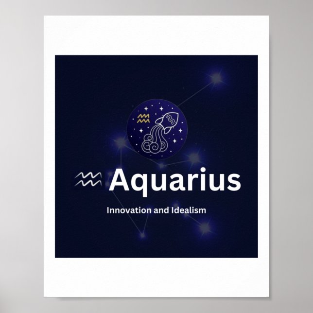 Aquarius Zodiac Sign Sticker  (Front)