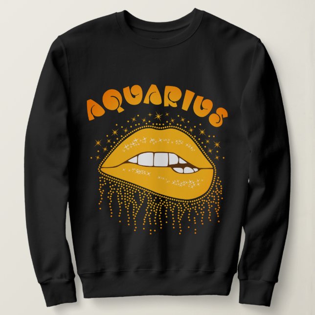 Aquarius Zodiac Sign Sweatshirt (Design Front)