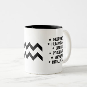 Aquarius Zodiac Sign ("the great one") Two-Tone Coffee Mug