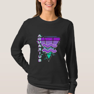 Aquarius Zodiac Sign Vaporwave Aesthetics 80s 90s  T-Shirt
