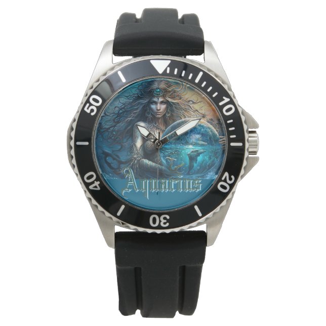 Aquarius Zodiac Sign Watch (Front)