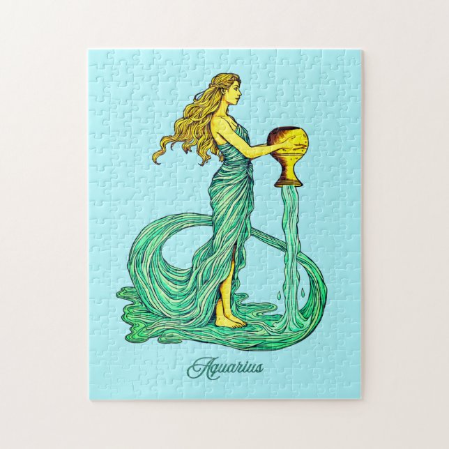 Aquarius Zodiac Sign, Woman with Flowing Water Jigsaw Puzzle (Vertical)