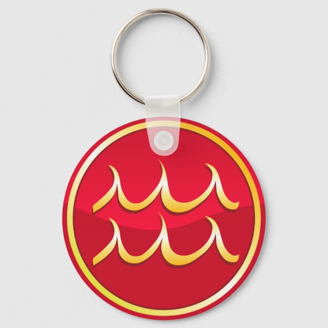 Aquarius - Zodiac Signs Key Ring (Front)