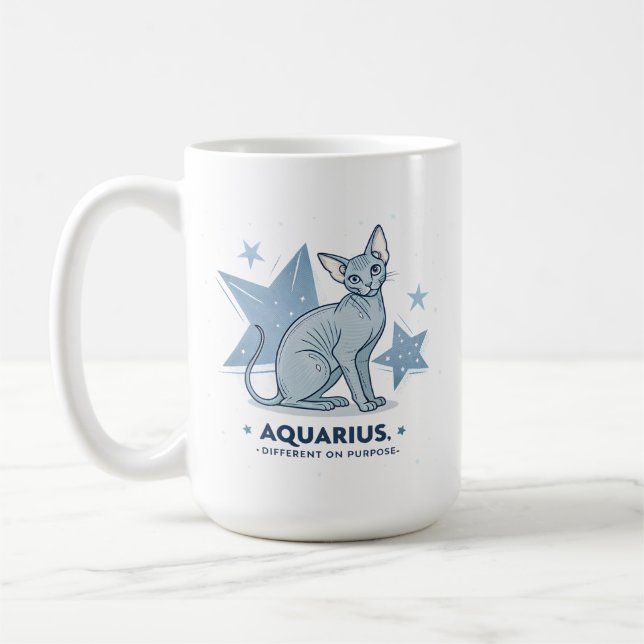 Aquarius Zodiac Sphynx Cat Different Purpose Art Coffee Mug (Left)