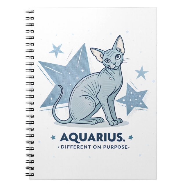 Aquarius Zodiac Sphynx Cat Different Purpose Art Notebook (Front)