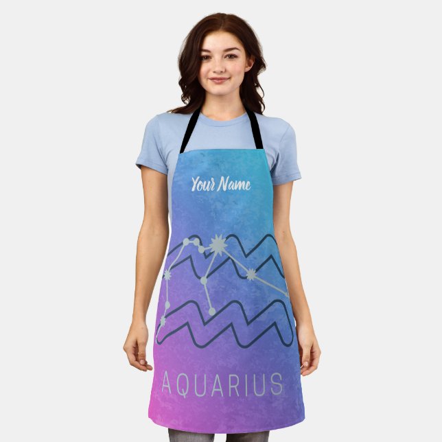 Aquarius Zodiac Star Sign Horoscope Constellation Apron (Worn)