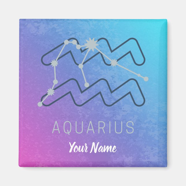 Aquarius Zodiac Star Sign Horoscope Constellation Magnet (Front)
