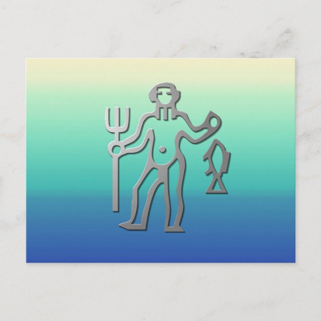 Aquarius Zodiac Star Sign In Light Silver Postcard (Front)