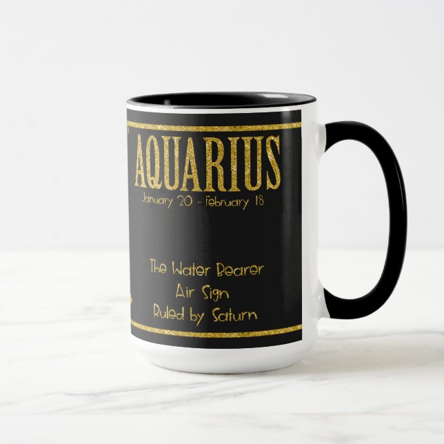 Aquarius Zodiac Star Sign Mug (Right)