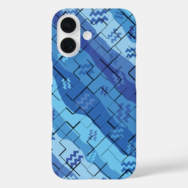 Aquarius Zodiac Stripes Broken Tiles Case-Mate iPhone Case (Back)