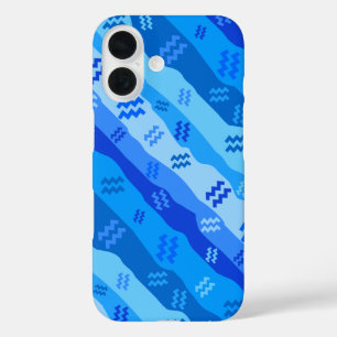 Aquarius Zodiac Stripes iPhone 16 Case