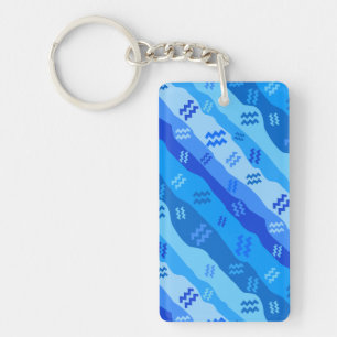 Aquarius Zodiac Stripes Key Ring