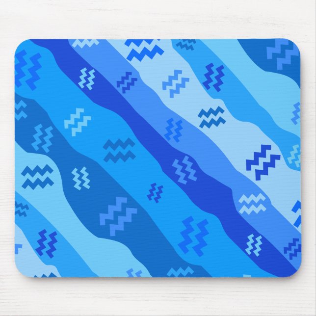 Aquarius Zodiac Stripes Mouse Pad (Front)