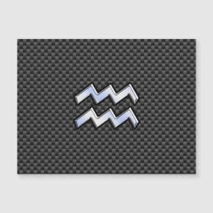 Aquarius Zodiac Symbol Carbon Fibre Decor
