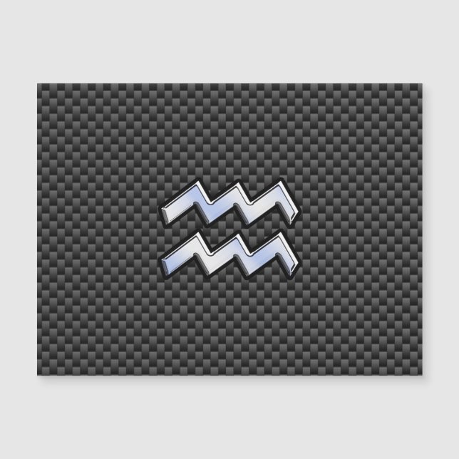 Aquarius Zodiac Symbol Carbon Fibre Decor (Front)