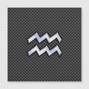 Aquarius Zodiac Symbol Carbon Fibre Decor