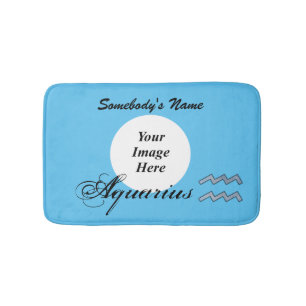 Aquarius Zodiac Symbol Element by K Yoncich Bath Mat