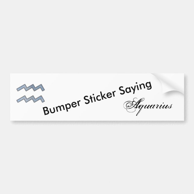Aquarius Zodiac Symbol Element by Kenneth Yoncich Bumper Sticker (Front)