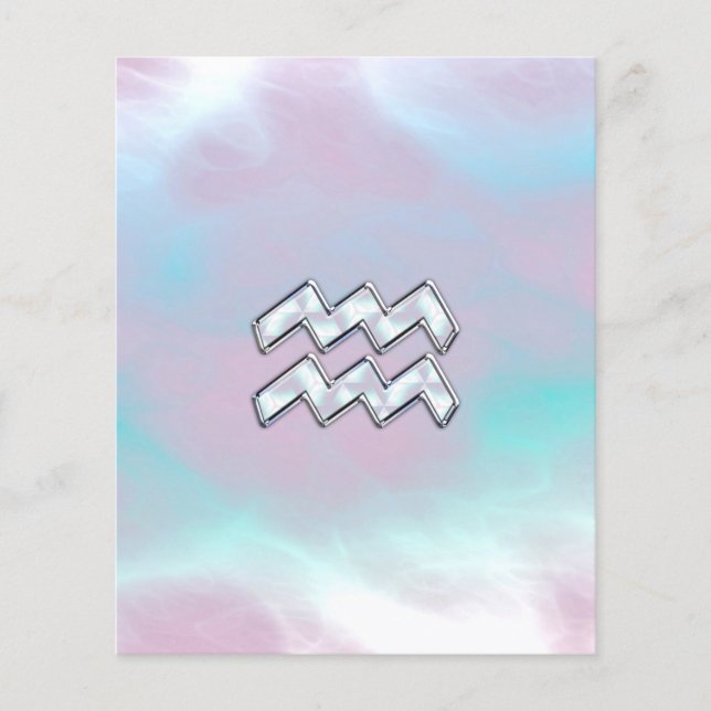 Aquarius Zodiac Symbol on Mother of Pearl Nacre Flyer (Front)