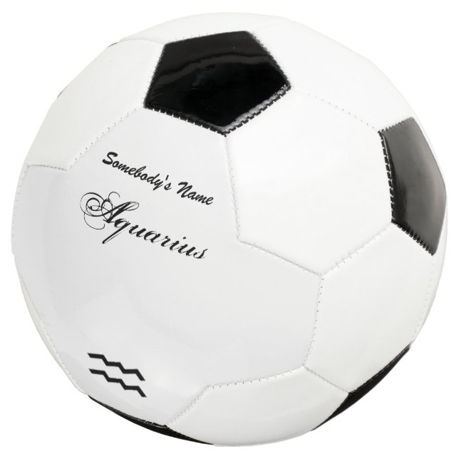 Aquarius Zodiac Symbol Standard by K Yoncich Soccer Ball (Three Quarter)