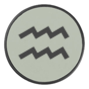 Aquarius Zodiac Symbol Standard by Kenneth Yoncich Hockey Puck