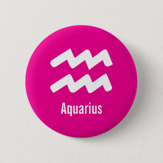 Aquarius Zodiac Traits Minimal Astrology 6 Cm Round Badge