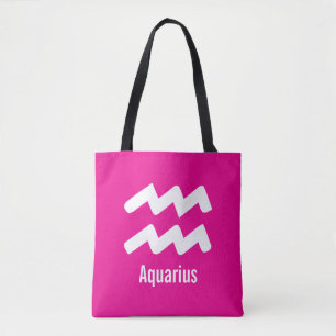Aquarius Zodiac Traits Minimal Astrology Tote Bag