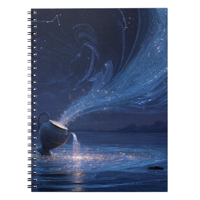 Aquarius Zodiac Water Bearer Notebook (Front)