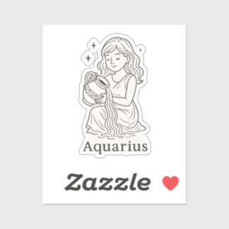 Aquarius Zodiac Woman Sticker