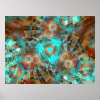AquaRustia Abstract Poster