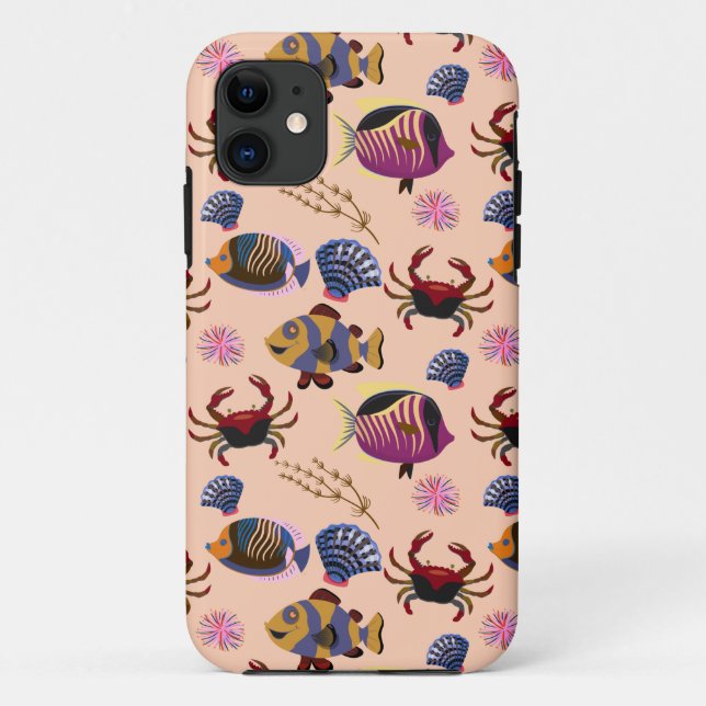 Aquatic animals pattern | ocean underwater life 10 Case-Mate iPhone case (Back)