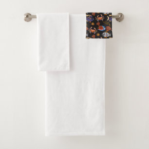 Aquatic animals pattern   ocean underwater life 11 bath towel set