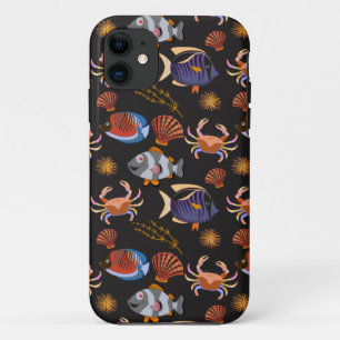 Aquatic animals pattern   ocean underwater life 11 iPhone 11 case