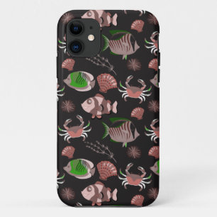 Aquatic animals pattern ocean underwater life 12 iPhone 11 case
