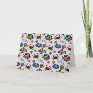 Aquatic animals pattern ocean underwater life 14 card